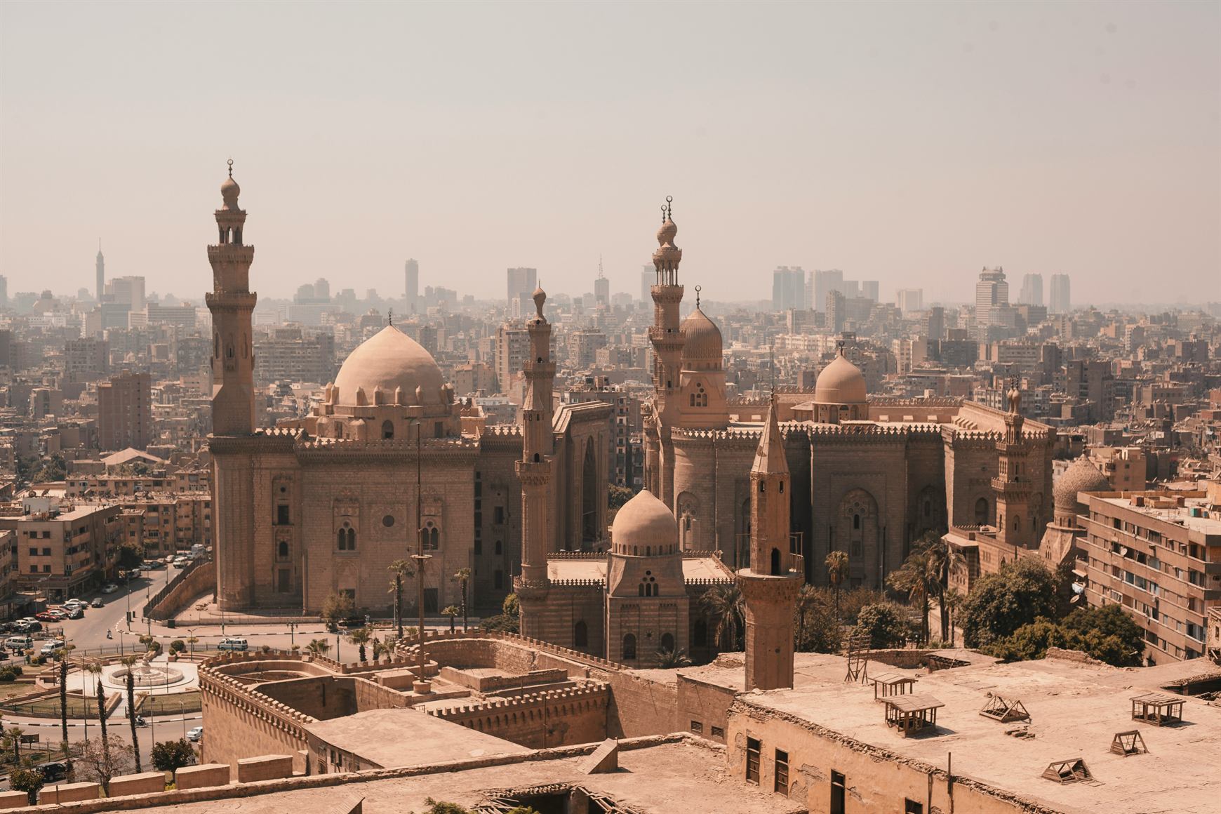 Historic mosques on the Cairo skyline
